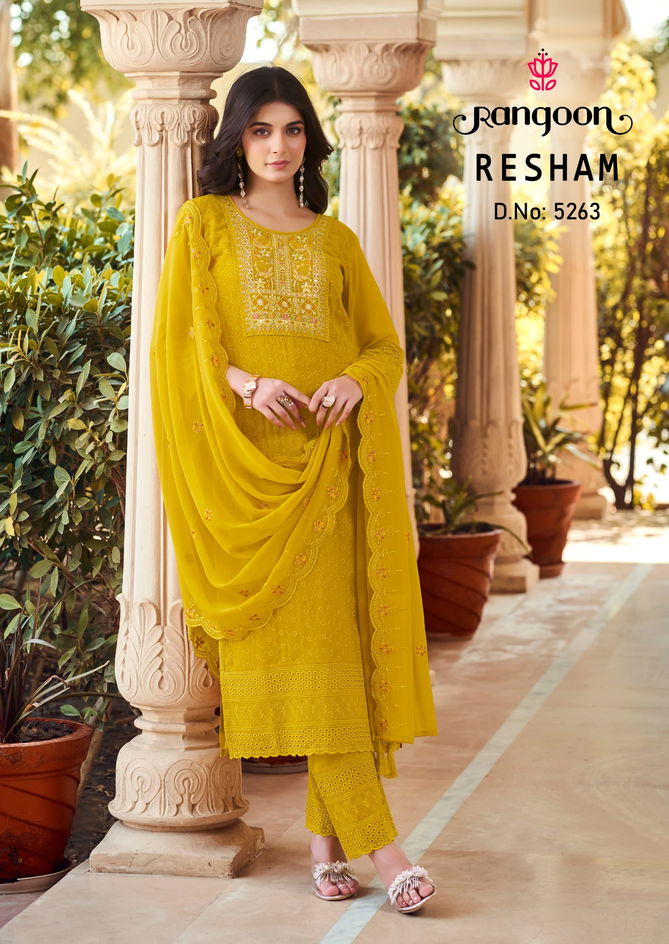 Resham By Rangoon Georgette Kurti Bottom With Dupatta Wholesale Shop In Surat
